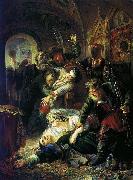 Konstantin Makovsky Agents of the False Dmitry kill the son of Boris Godunov oil